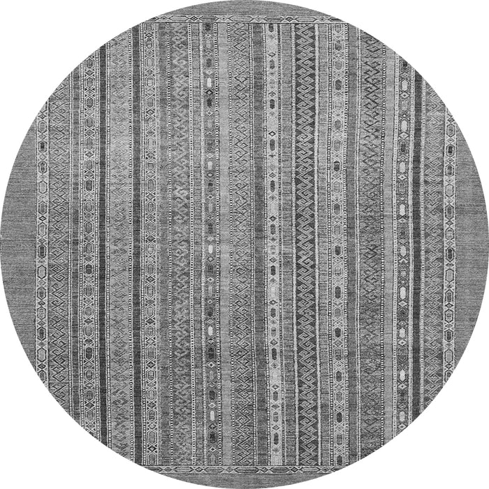 Round Machine Washable Abstract Gray Modern Rug, wshabs2887gry