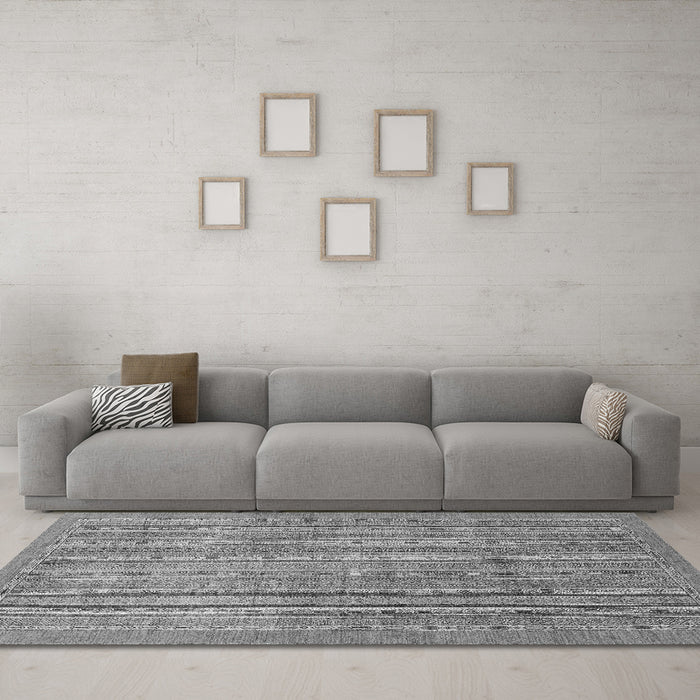 Machine Washable Abstract Gray Modern Rug in a Living Room,, wshabs2887gry