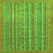 Square Abstract Green Modern Rug, abs2887grn