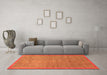 Machine Washable Abstract Orange Modern Area Rugs in a Living Room, wshabs2887org