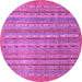 Round Machine Washable Abstract Purple Modern Area Rugs, wshabs2887pur