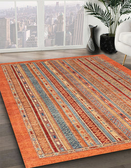 Machine Washable Abstract Red Rug in a Family Room, wshabs2887