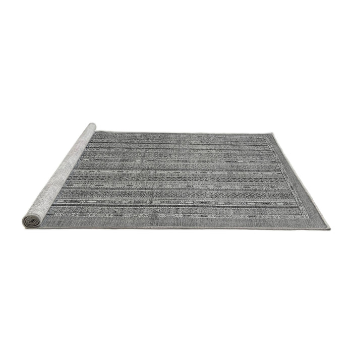 Sideview of Machine Washable Abstract Gray Modern Rug, wshabs2887gry