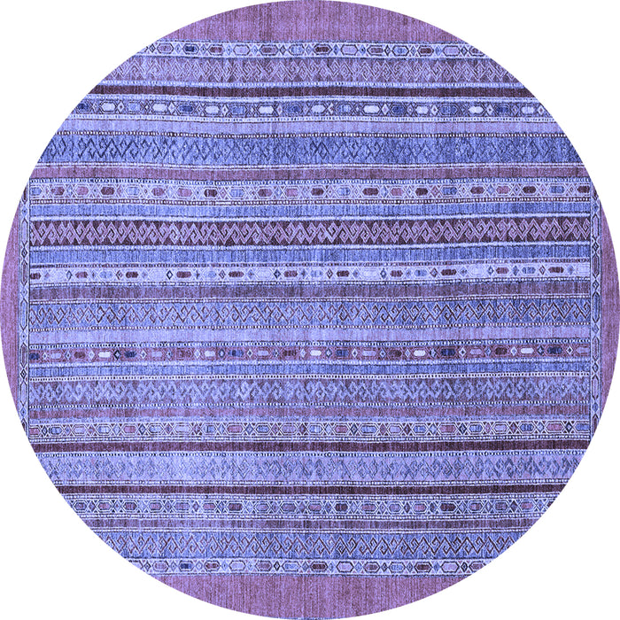 Round Abstract Blue Modern Rug, abs2887blu
