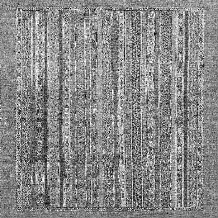 Square Machine Washable Abstract Gray Modern Rug, wshabs2887gry
