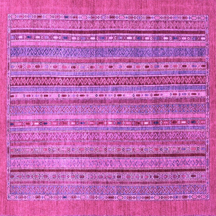 Square Machine Washable Abstract Purple Modern Area Rugs, wshabs2887pur