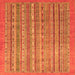 Square Abstract Orange Modern Rug, abs2887org