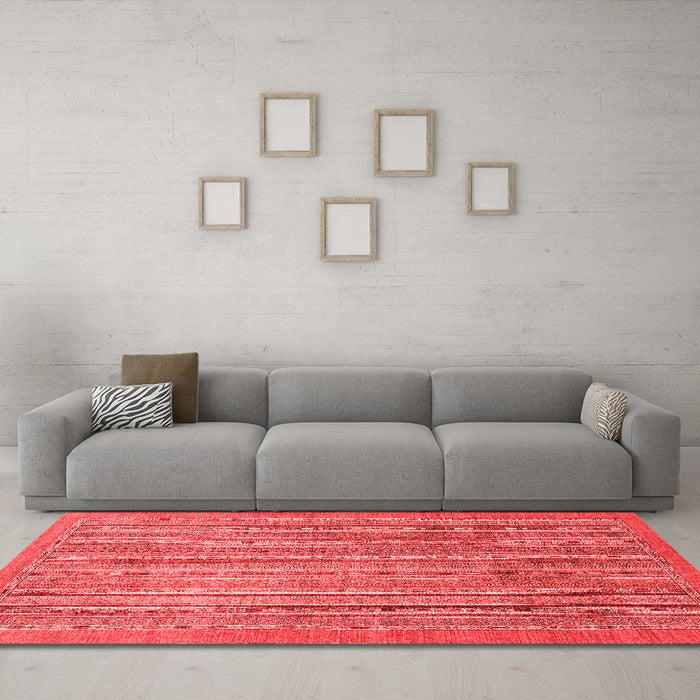 Modern Red Washable Rugs