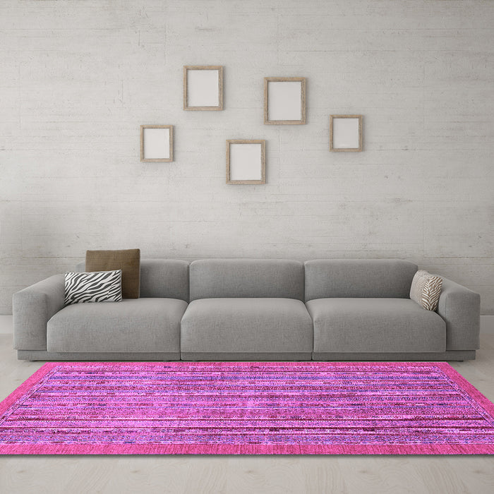 Machine Washable Abstract Purple Modern Area Rugs in a Living Room, wshabs2887pur