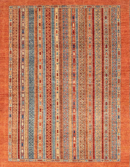 Machine Washable Abstract Red Rug, wshabs2887