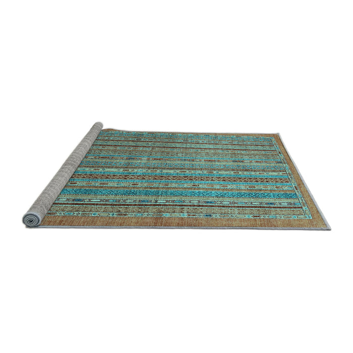 Sideview of Machine Washable Abstract Light Blue Modern Rug, wshabs2887lblu