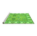 Sideview of Machine Washable Abstract Green Modern Area Rugs, wshabs2888grn