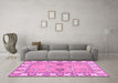 Machine Washable Abstract Pink Modern Rug in a Living Room, wshabs2888pnk