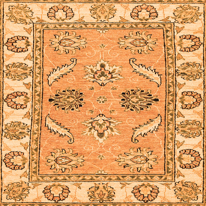 Square Machine Washable Abstract Orange Modern Area Rugs, wshabs2888org
