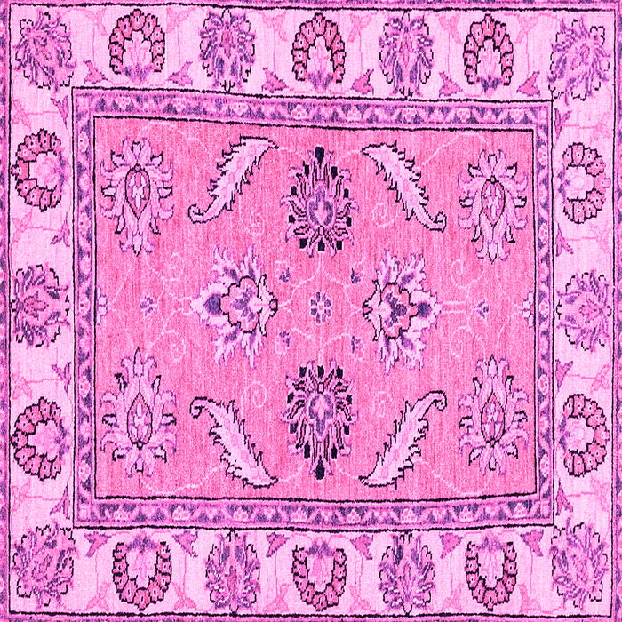 Square Machine Washable Abstract Pink Modern Rug, wshabs2888pnk