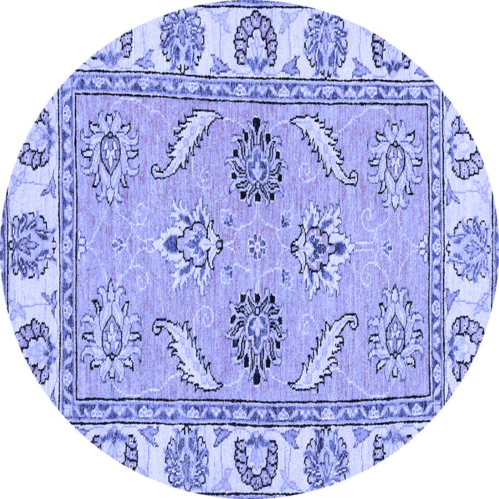 Round Machine Washable Abstract Blue Modern Rug, wshabs2888blu