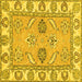 Square Machine Washable Abstract Yellow Modern Rug, wshabs2888yw