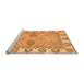 Sideview of Machine Washable Abstract Orange Modern Area Rugs, wshabs2888org