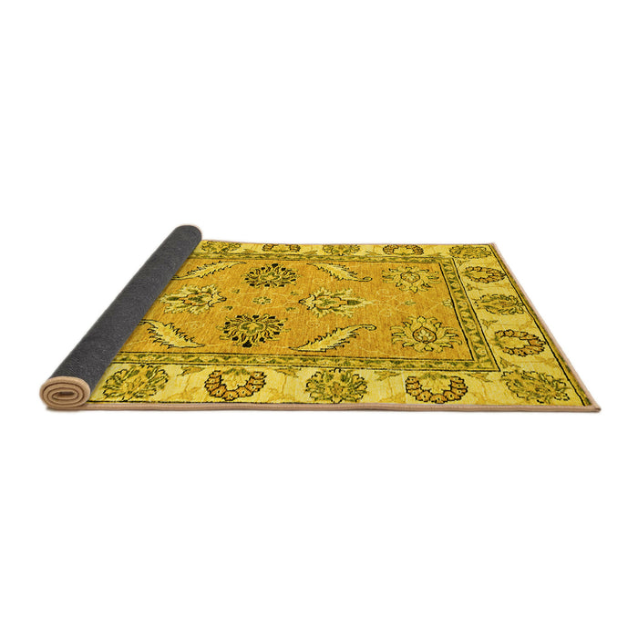 Sideview of Abstract Yellow Modern Rug, abs2888yw