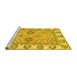 Sideview of Machine Washable Abstract Yellow Modern Rug, wshabs2888yw