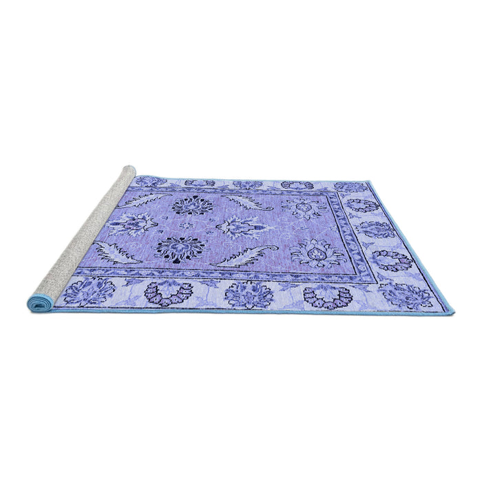 Sideview of Machine Washable Abstract Blue Modern Rug, wshabs2888blu