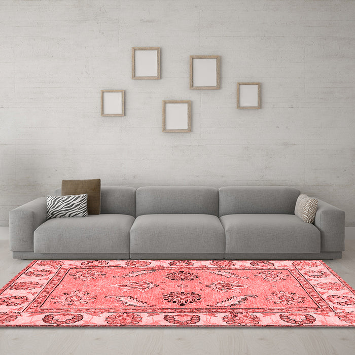 Modern Red Washable Rugs