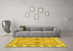 Machine Washable Abstract Yellow Modern Rug in a Living Room, wshabs2888yw