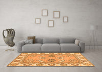 Machine Washable Abstract Orange Modern Rug, wshabs2888org