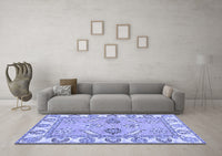 Machine Washable Abstract Blue Modern Rug, wshabs2888blu