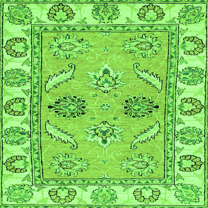 Square Machine Washable Abstract Green Modern Area Rugs, wshabs2888grn