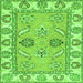 Square Machine Washable Abstract Green Modern Area Rugs, wshabs2888grn