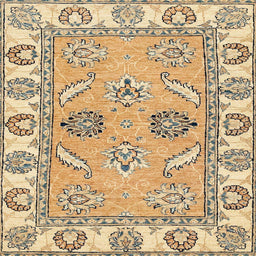 Square Machine Washable Abstract Yellow Rug, wshabs2888