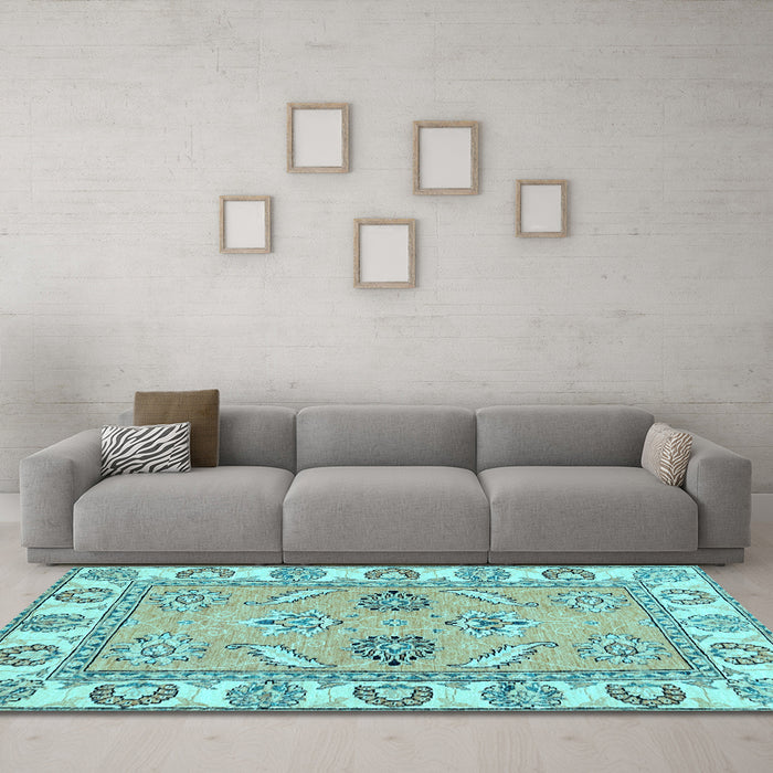Machine Washable Abstract Light Blue Modern Rug in a Living Room, wshabs2888lblu