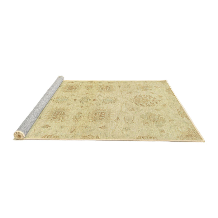 Sideview of Machine Washable Abstract Sun Yellow Rug, wshabs2889
