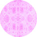 Round Abstract Purple Modern Rug, abs2889pur