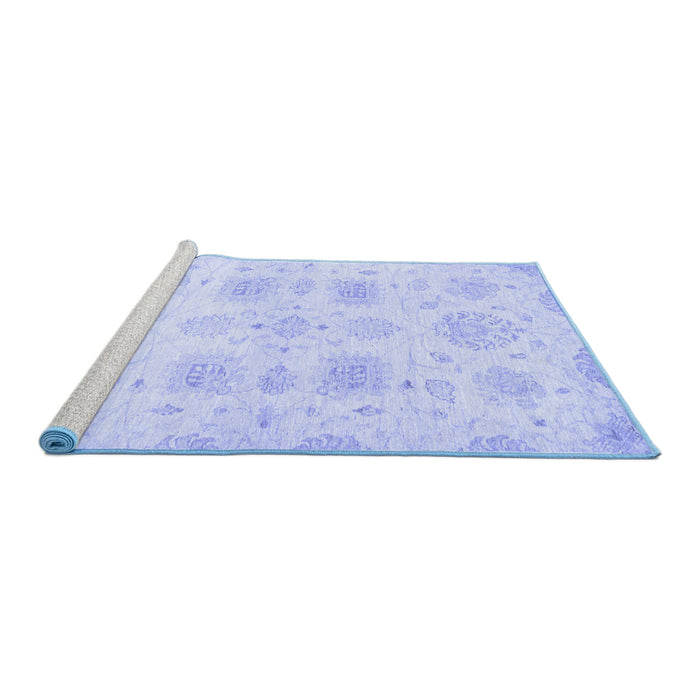 Sideview of Machine Washable Abstract Blue Modern Rug, wshabs2889blu