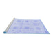 Sideview of Machine Washable Abstract Blue Modern Rug, wshabs2889blu