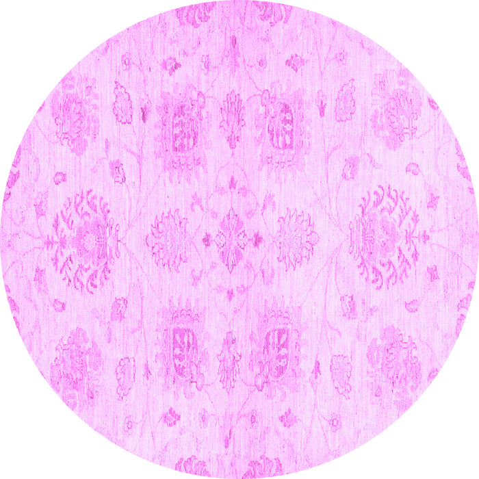 Round Machine Washable Abstract Purple Modern Area Rugs, wshabs2889pur