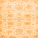 Square Machine Washable Abstract Orange Modern Area Rugs, wshabs2889org