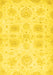 Machine Washable Abstract Yellow Modern Rug, wshabs2889yw