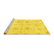 Sideview of Machine Washable Abstract Yellow Modern Rug, wshabs2889yw