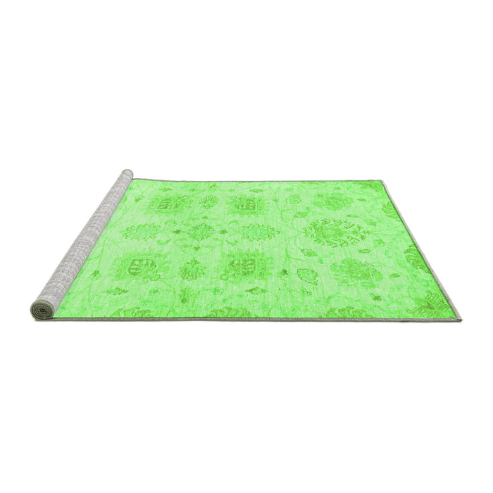 Sideview of Machine Washable Abstract Green Modern Area Rugs, wshabs2889grn