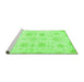 Sideview of Machine Washable Abstract Green Modern Area Rugs, wshabs2889grn