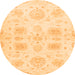 Round Abstract Orange Modern Rug, abs2889org