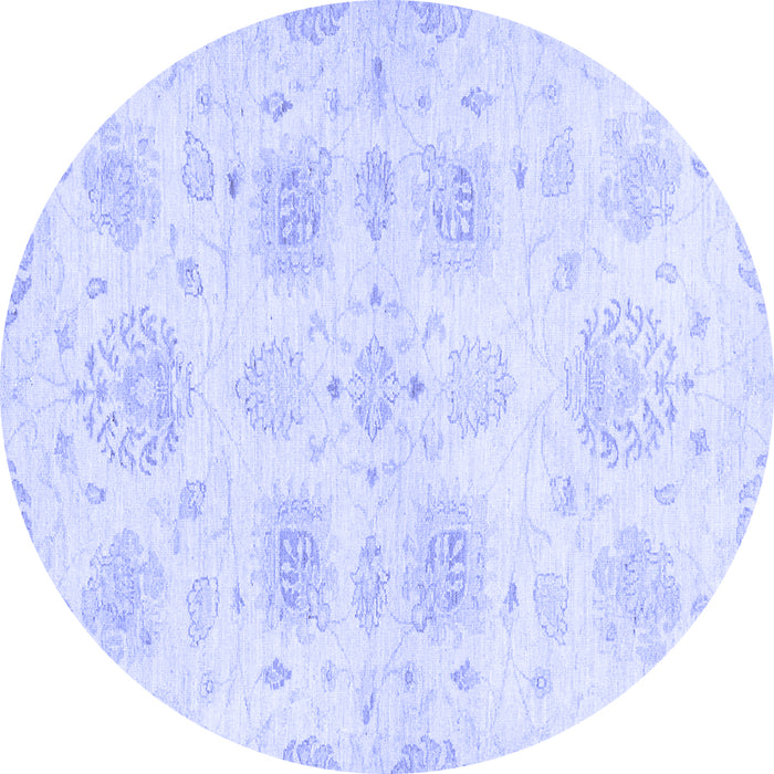 Round Abstract Blue Modern Rug, abs2889blu