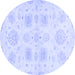 Round Abstract Blue Modern Rug, abs2889blu