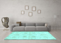 Machine Washable Abstract Light Blue Modern Rug, wshabs2889lblu