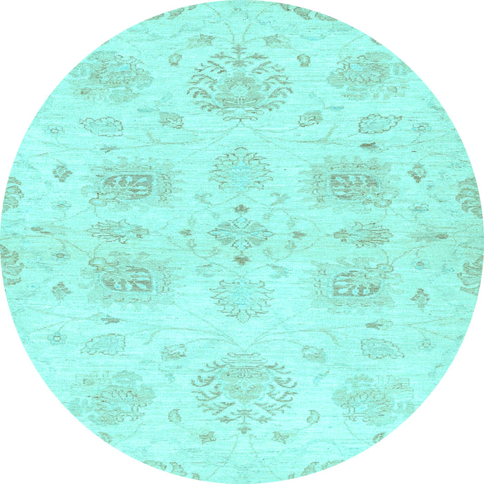Round Machine Washable Abstract Light Blue Modern Rug, wshabs2889lblu