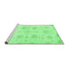 Sideview of Machine Washable Abstract Emerald Green Modern Area Rugs, wshabs2889emgrn