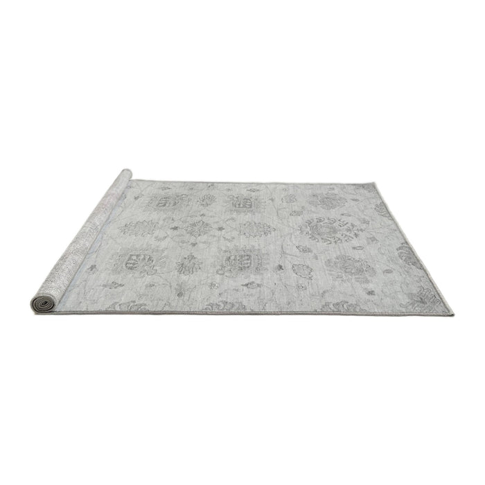 Sideview of Machine Washable Abstract Gray Modern Rug, wshabs2889gry